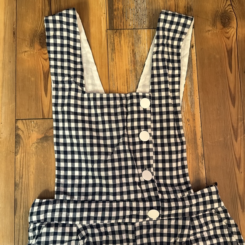 Gingham print overalls. - Picture 2 of 5
